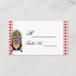 1950-talets Vintage Jukebox Bröllop-platskort Placeringskort