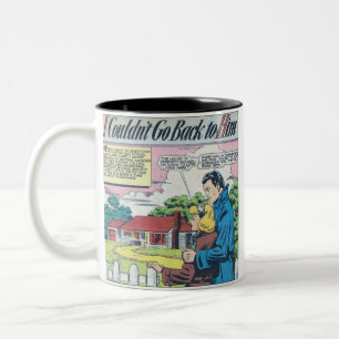 1950-talets Vintage Romantisk Tecknad Två-Tonad Mugg