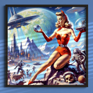 1950-talets Vintage Science fiction Poster