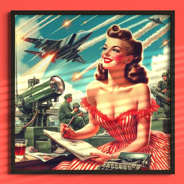 1950-talets Vintage Woman Illustration Poster (Skapare uppladdad)