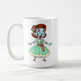 1950-tals Zombie Flicka Kaffemugg