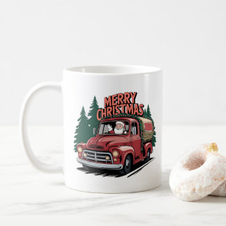 1950-talsinspirerad Klassisk lastbil jul Kaffemugg