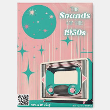 1950-talsmusik QR-kodmagnet Demensgåva
