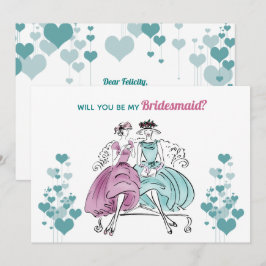 1950 Vintage bröllop Bridesmaid Inbjudningar