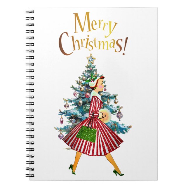 1950 Vintage Dam Julköp Anteckningsbok (Framsidan)