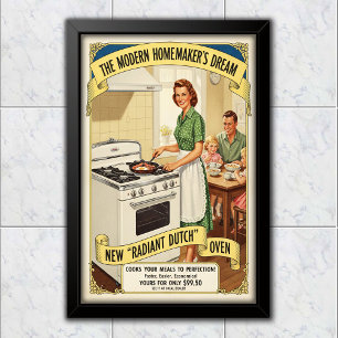 1950 Vintage Radiant Dutch Ovn Reklam Poster
