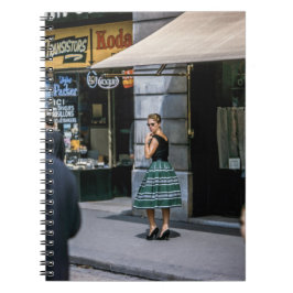 1950 Vintage Woman Fransk Street Mode Anteckningsbok