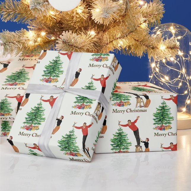 1950 Vintagepar Merry Christmas Presentpapper (Helgdagar)