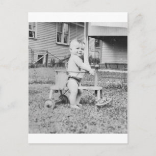 1950's Child in Walker Vykort
