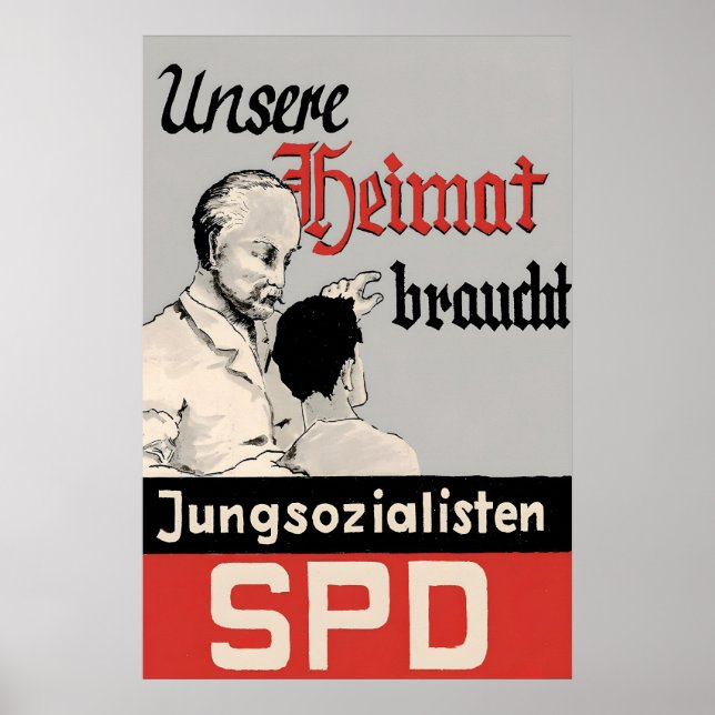1950s German Labour Party Election Poster SPD (Framsidan)
