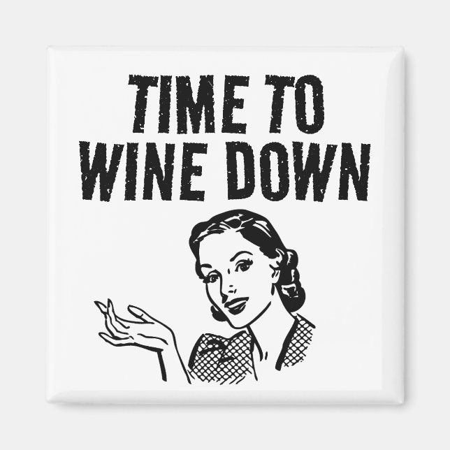 1950'S HOUSEWIFE VIN DOWN FUNNY MAGNET (Framsidan)