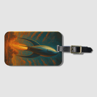 1950s inspired rocket ship  bagagebricka