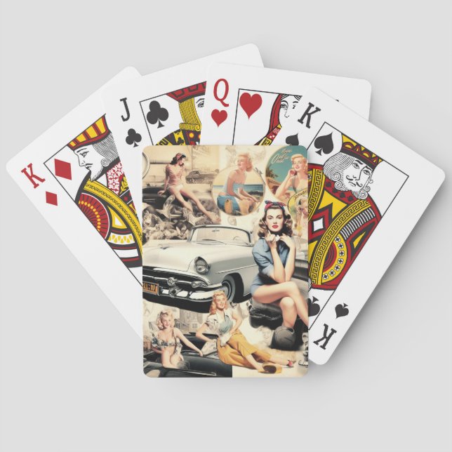 1950S Retro Girls Collage Casinokort (Baksidan)