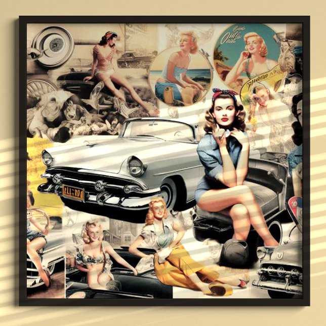 1950S Retro Girls Collage Poster (Skapare uppladdad)