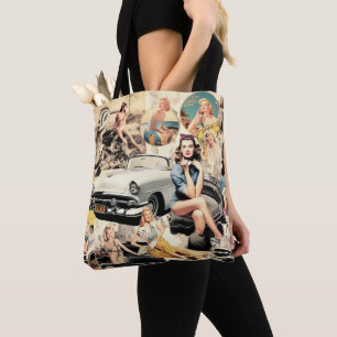 1950S Retro Girls Collage Tygkasse