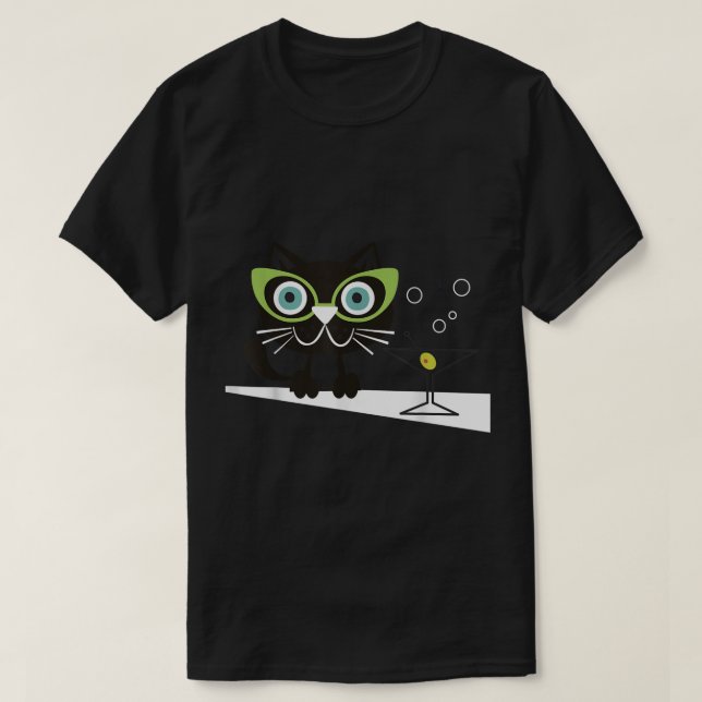 1950s Swank Mid Century Modern Cat Shirt767.png T Shirt (Design framsida)