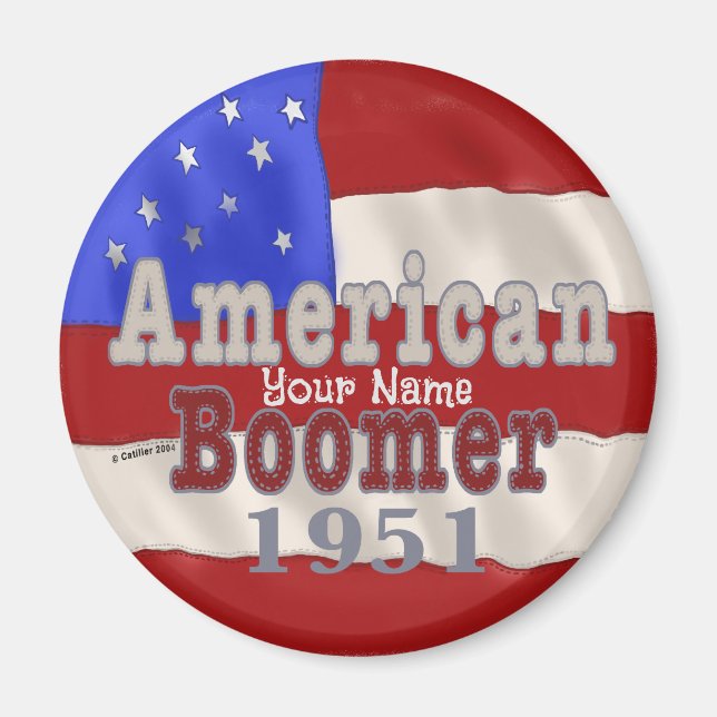 1951 Födelsedag Baby Boomer Magnet (Framsidan)