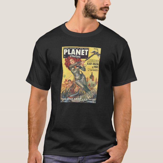 1951 PLANET STORIES PULP SCIENCE FICTION T SHIRT (Framsida)