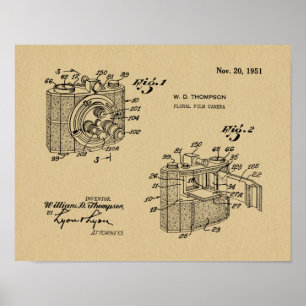 1951 Plural Camera Patent Art Teckning Skriv ut Poster
