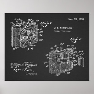 1951 Plural Camera Patent Art Teckning Skriv ut Poster