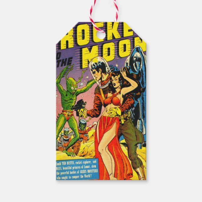 1951 ROCKET TILL TECKNADERNA MÅNE SCI FI PRESENTETIKETT (Framsidan)