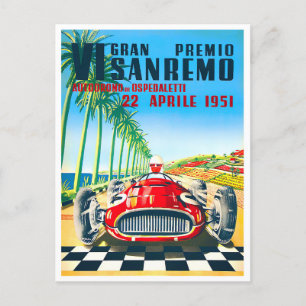 1951 San Remo-Italiens tävla för Grand Prix-vintag Vykort
