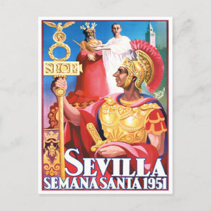 1951 Sevilla Spain vintage resor vykort