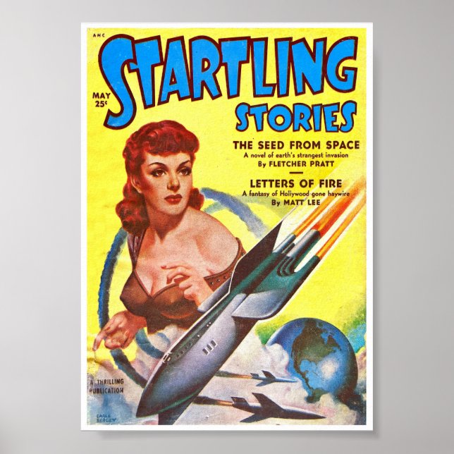 1951 STARTLING STORIES SCI FI PULP MAG POSTER (Framsidan)