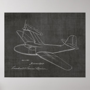 1951 Top Prop-plan Patent Art Teckning Skriv ut Poster