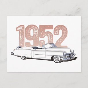 1952 Cadillac Coupe De Ville, vit konvertibel Vykort