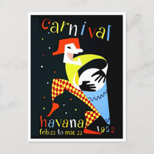 1952 Havanna Carnival vintage resor vykort