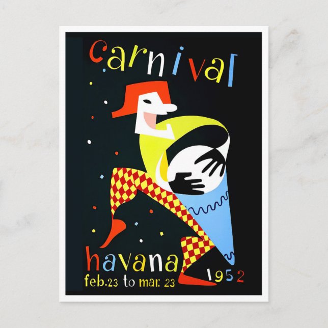 1952 Havanna Carnival vintage resor vykort (Framsida)