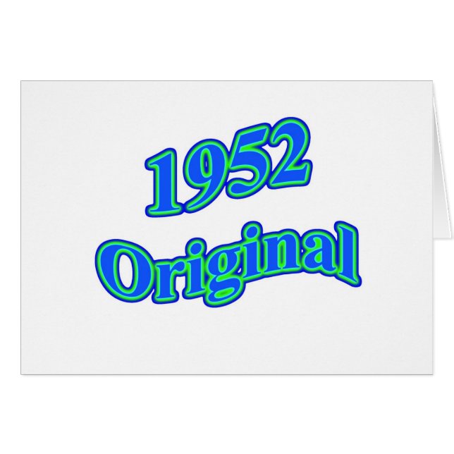 1952 original- blåttgrönt hälsningskort (Framsidan Horizontal)