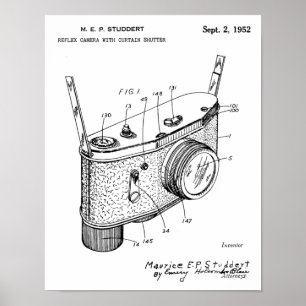 1952 Reflex Camera Patent Art Teckning Skriv ut Poster