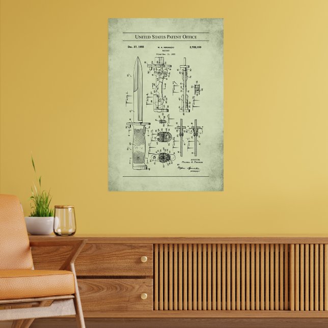 1952 US Patent 2728159 - Bayonet Poster (Vardagsrum 2)