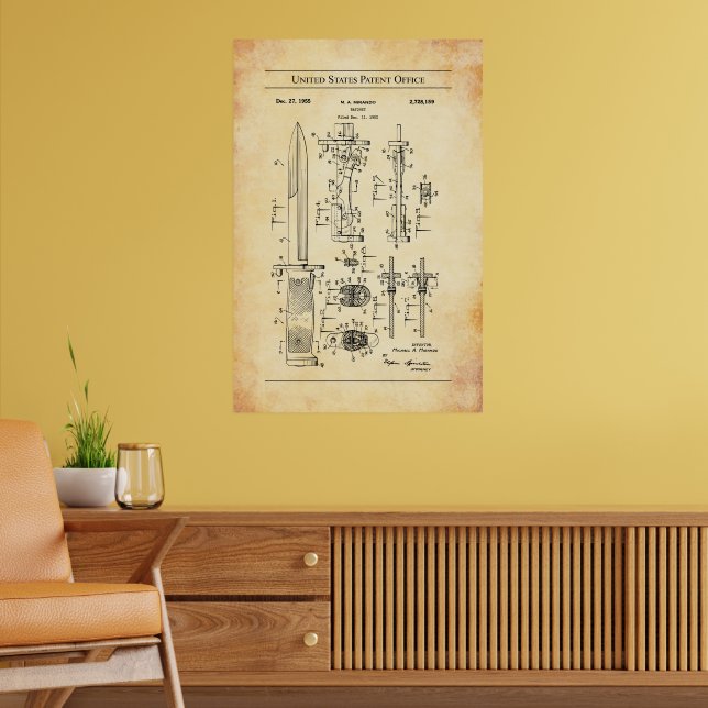 1952 US Patent 2728159 - Bayonet Poster (Vardagsrum 2)