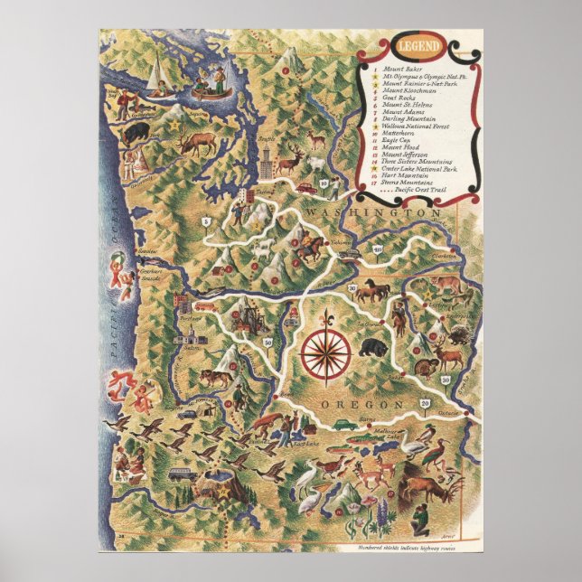 1952 Vacation in Oregon Poster (Framsidan)