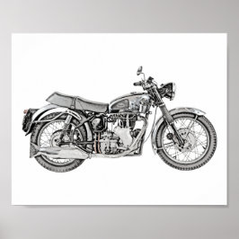 1952 Velocette Venom motorcykelillustration Poster