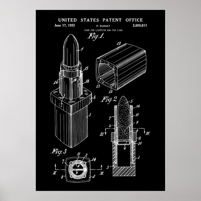 1952 Vintage Lipstick Patentart Poster (Framsidan)