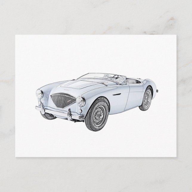 1953 Austin-Healey 100 Vykort (Framsida)