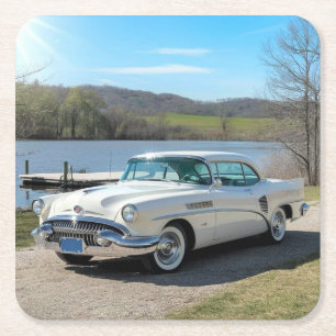 1953 Buick Skylark, en klassisk amerikansk bilbil Underlägg Papper Kvadrat