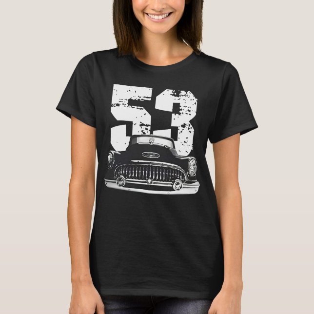 1953 Buick Speciell Front Grill View Silhouette  T Shirt (Framsida)