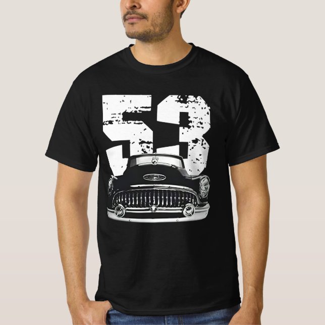 1953 Buick Speciell Front Grill View Silhouette  T Shirt (Framsida)