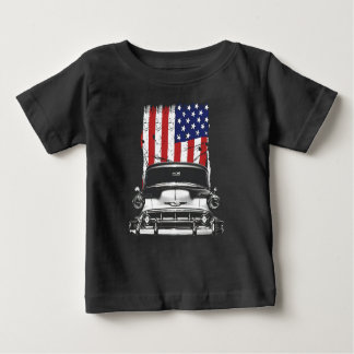 1953 Chevy 210 Front Grill View med US Flagga T Shirt