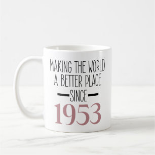 1953 Födelsedagskaffe,70-dagarsgåvor för kvinnor Kaffemugg