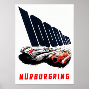 1953 Nurburgring 1 000 km vintage tävla Poster