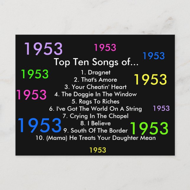 1953 Sång Vykort (Framsida)