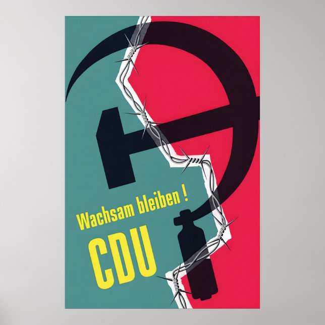 1953 tyskt valaffisch CDU Var på vakt Poster (Framsidan)