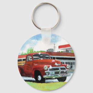 1954 antika lastbil Keychain Nyckelring