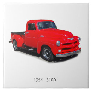 1954 röd 3100 pickup ruta kakelplatta